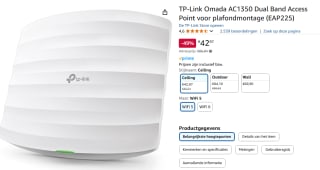 TP-Link Omada EAP225 - Access point - AC1350 - Draadloos voor €42,97 bij Amazon