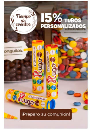 -15% descuento en tubos personalizados