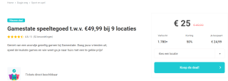 Gamestate speeltegoed t.w.v. €49,99 nu voor €25 via Tripper