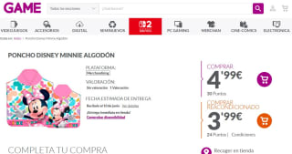 Pocho Disney Minnie de algodón por 4,98€