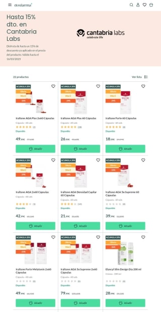 -15% de Descuento en Cantabria Labs desde Dosfarma.