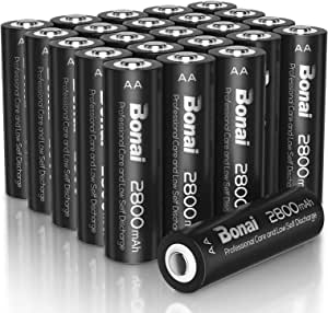 24 stuks BONAI AA oplaadbare batterijen voor €31,49 bij Amazon
