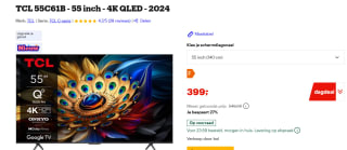 TCL QLED 55C61B (2024) voor €399 bij Bol
