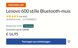Lenovo 600 stille Bluetooth-muis voor €16,95 bij Lenovo