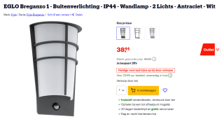 EGLO Breganzo 1 Buitenverlichting voor €38,44 bij Bol