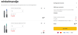 1+1 gratis op alle mascara bij HEMA