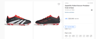 Zapatilla Fútbol Soccer-Predator Club Unisex por $35.990