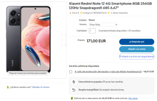 Xiaomi Redmi Note 12 4G de 8GB/128GB por 136,80€