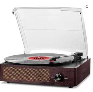 Tocadiscos Reproductor de Vinilo Vintage Bluetooth con Altavoces por 39,99€