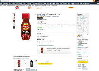 Kétchup Prima Cero sin azúcares añadidos 265 g por solo 0,95€