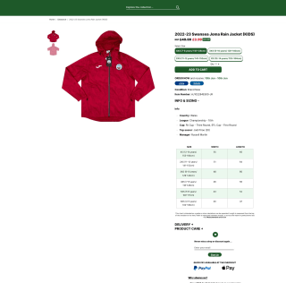 Chaqueta impermeable Swansea Joma 2022-23 Niños por solo 4,49€