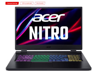 Ordenador Portátil gaming - Acer AN517-55-75RS, 17.3" Full HD, Intel® Core™ i7-12700H, 16GB RAM, 512GB SSD, GeForce RTX™ 3060, Sin sistema operativo por 1099€
