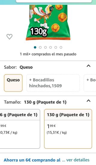 Pack de 8 Cheetos Pelotazos, 130g, Queso, sin gluten por 9,12€.