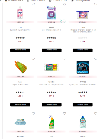 3x2 en productos seleccionados