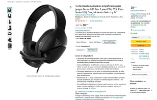 Auriculares Turtle Beach amplificados para juegos Recon 200 Gen 2 por 20,95€