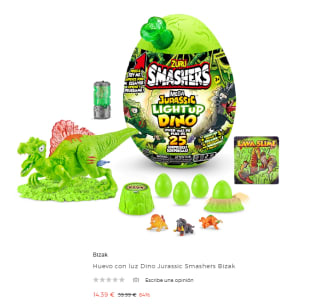 Huevo con luz Dino Jurassic Smashers Bizak por 14.39€