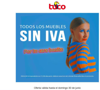 Días Sin IVA en Tuco wn todos los muebles