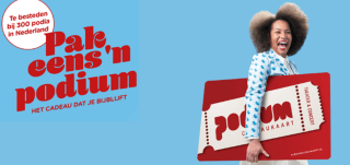 50% korting op een online Podium Cadeaukaart met een tegoed t.w.v. €25 met Vriendenloterij