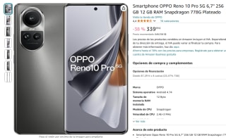 OPPO Reno10 Pro 5G 12GB/256GB por 339,99€