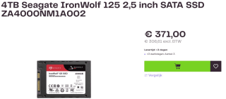 Seagate IronWolf 125 SSD 4TB voor €372 bij Truebase
