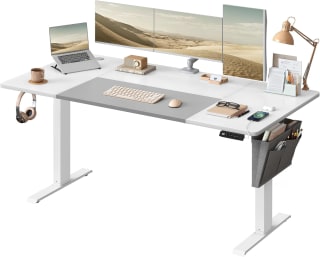 SONGMICS In hoogte verstelbaar bureau elektrisch basic wit-duifgrijs voor €139,99 bij Amazon