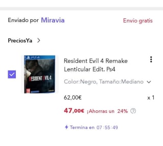 Resident Evil 4 Lenticular Edition PS4 por 47€.