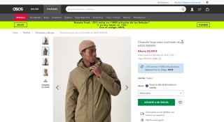 Chaqueta larga caqui acolchada ASOS DESIGN por 26,25€