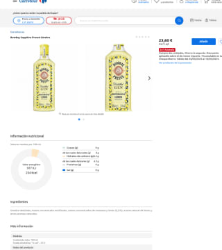 2x1 Ginebdra Bombay Sapphire Pressé por 11,80€