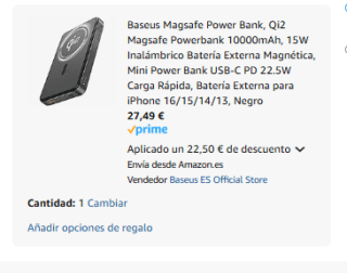 Baseus Magsafe Power Bank, Qi2 Magsafe 10000mAh por 27,49€