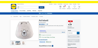 Puf infantil de osos o zorro por 9,59€