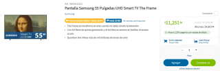 Smart TV Samsung 55" UHD The Frame por $11,058 en Sam's Club