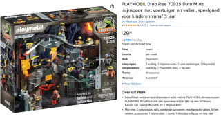PLAYMOBIL Dino Rise 70925 Dino Mijnbaan voor €29,43 bij Amazon