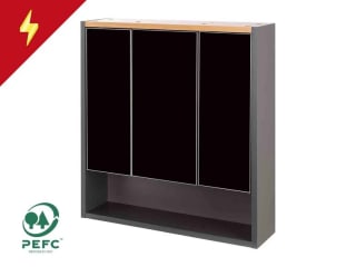 Armario de baño San Diego con espejo color antracita y madera con 3 puertas de espejo. por 44.99€