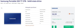 Samsung Portable SSD T7 2TB - Solid state drive voor €137,99 na cashback bij Azerty