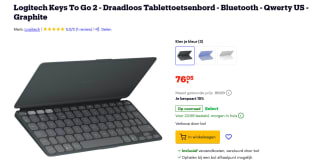 Logitech Keys-To-Go 2 Draadloos toetsenbord voor €76,05 bij Bol