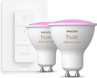 Philips Hue 2-pack GU10 met Dimmer Switch voor €74,19 bij Bol