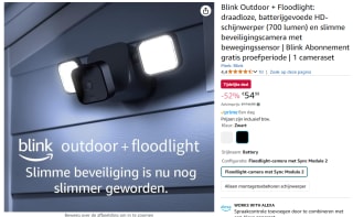 Blink Systeem met 1 camera + schijnwerperbevestiging voor €54,99 bij Amazon