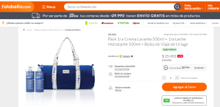 Pack Uriage Crema Lavante 500ml + Leche Hidratante 500ml + Bolso de Viaje por $25.492