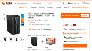 Lenovo IdeaCentre Gaming 5 17IAB7 por 610,25€