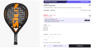 Pala de Pádel Siux Platinum Revolution 24K con Tecnología Revolution y Shockout por 84.59€ (Cuenta Nueva 72.59€)