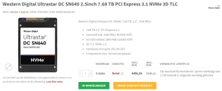 WD Ultrastar DC SN640 7,68TB NVMe voor €546,11 bij RedShell