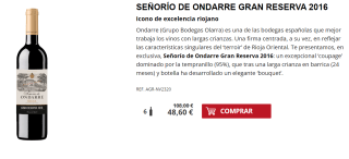 6 Botellas de Señorío de Ondarre Gran Reserva 2016 por 38.6€
