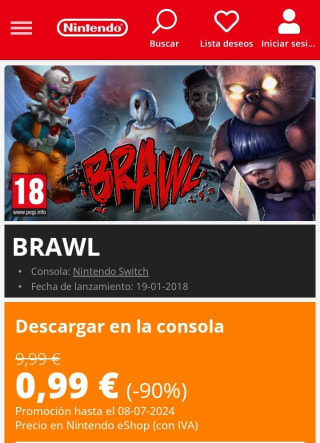 Brawl Nintendo Switch por 0,99€.