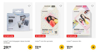 2e voor de halve prijs op InstaX fotopapier en accessoires bij de Hema