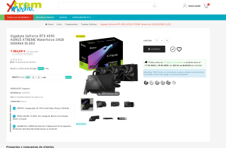 Tarjeta gráfica Gigabyte GeForce RTX 4090 AORUS Xtreme Waterforce 24GB con refrigeración líquida AIO por 1,964€