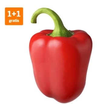 1+1 gratis op Rode Paprika's bij de AH