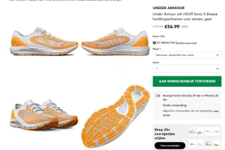 Under Armour UA HOVR Sonic 5 Breeze damesloopschoenen voor €56,99 bij Secret Sales