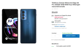 Motorola Edge 20 Pro 256GB Reacondicionado a $5,620 en Coppel