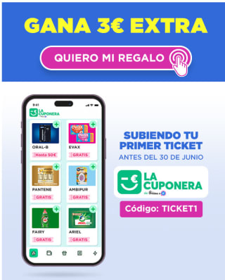 -3€ extra con la cuponera (primer ticket)