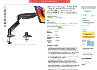 Soporte monitor 13 y 32" VESA 75x75/ 100x100 mm ErGear por solo 19,99€